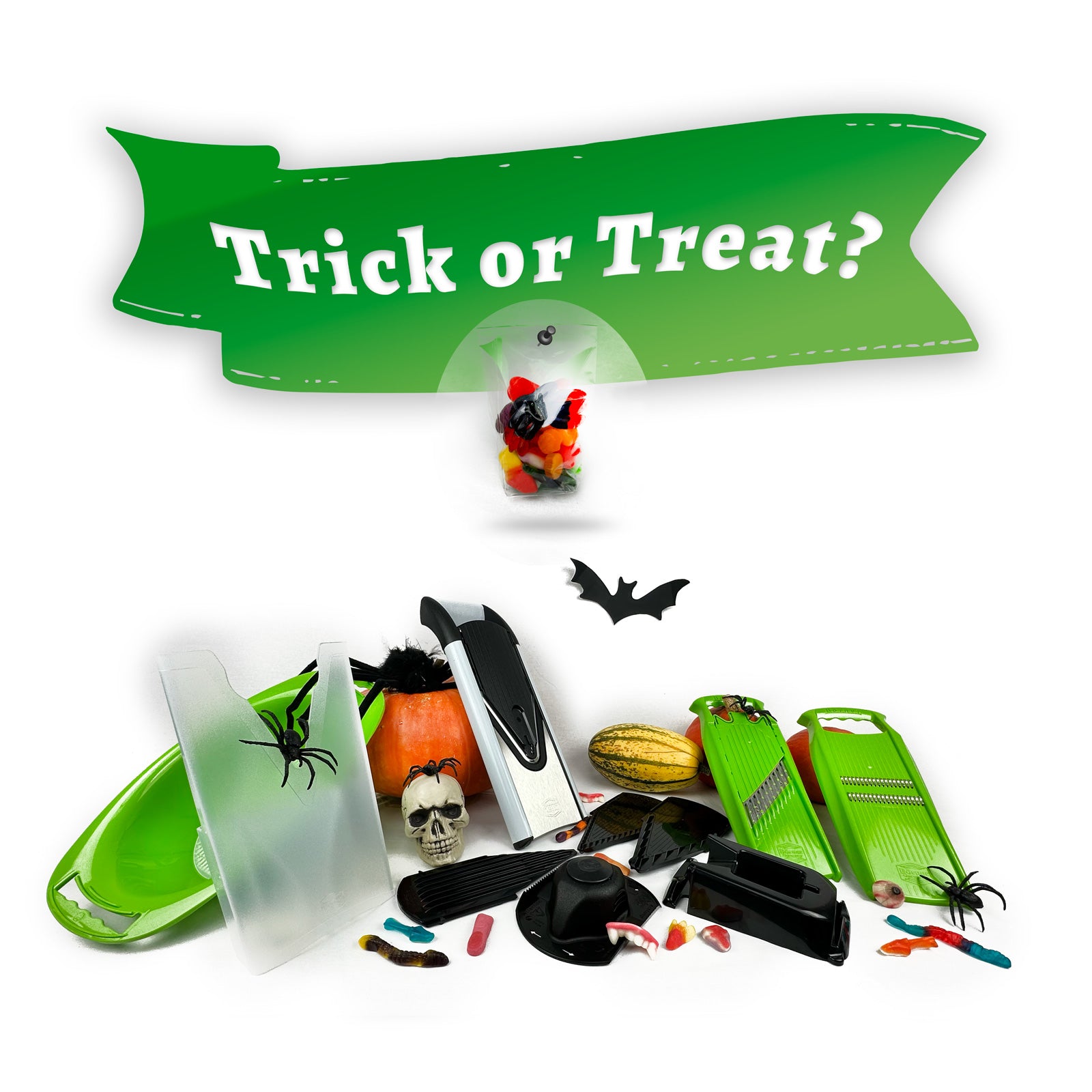 Halloween - Trick or Treat - Groen / Inox